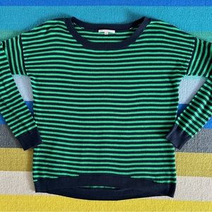 gap blue and green striped sweater